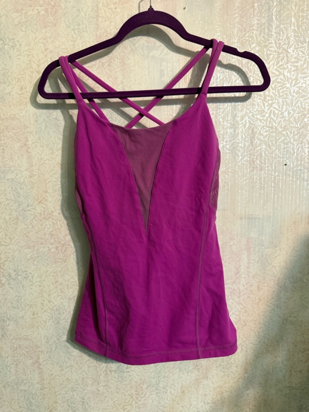 lululemon athletica Women's Purple Strappy Mesh Inserts Tank Top, Yoga, Gym